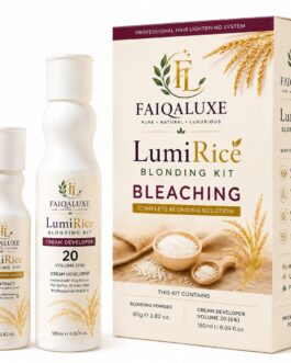 FaiqaLuxe LumiRice Blonding Kit – Professional Hair Bleaching Kit with Rice Extract
